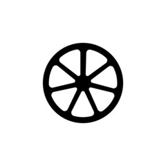 Obraz premium lemon, orange icon in solid black flat shape glyph icon, isolated on white background 