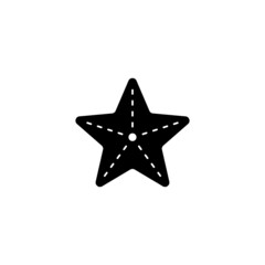 Obraz premium starfish icon in solid black flat shape glyph icon, isolated on white background 