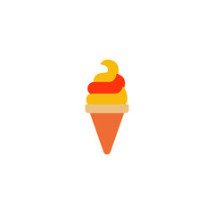 Ice cream cone icon in color icon, isolated on white background 