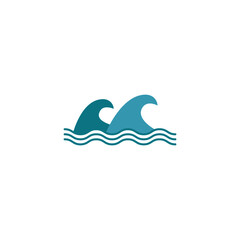 Ocean wave, sea wave icon in color icon, isolated on white background 