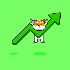 cute shiba inu and graphic cartoon. vector illustration