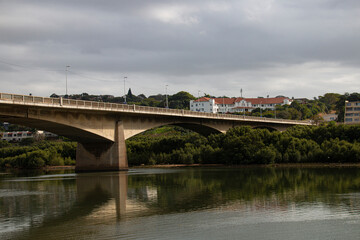 Fototapeta na wymiar Arched Motorway Bridge over Durban's Umgeni River