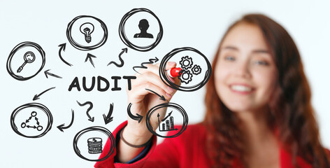 Business, Technology, Internet and network concept. Audit business and finance concept.