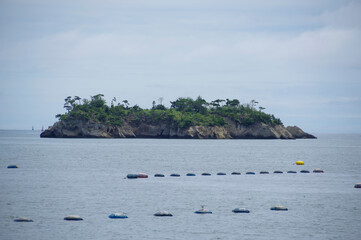 Fototapeta na wymiar 松島湾の牡蠣の養殖筏