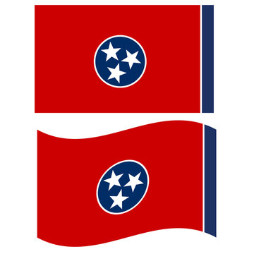 Tennessee flag on white background. Tennessee state flag of America. flat style.