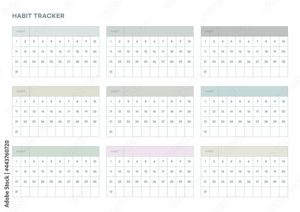 Poster note, scheduler, diary, calendar planner document template illustration. habit tracker.