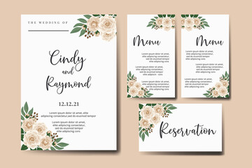 Wedding invitation frame set, floral watercolor Digital hand drawn Camellia Flower design Invitation Card Template