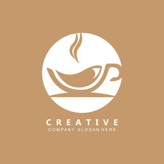 Beans And Coffee Cup Logo Template vector icon design