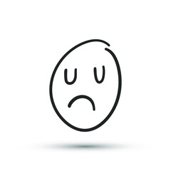 Isolated vector illustration of facial expression on white background.