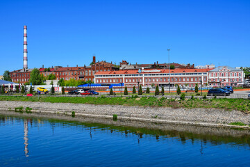 Panoramic view of an old manufacture in Ivanovo city