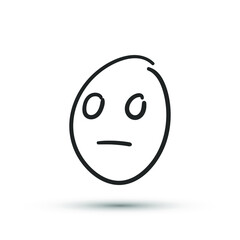 Isolated vector illustration of facial expression on white background.