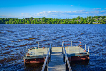 Obraz premium Volga river pier in Plyos town, Ivanovo region of Russia