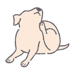 体をかく犬のイラスト