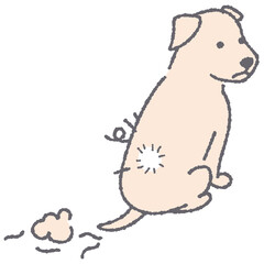 毛並みが悪い犬のイラスト