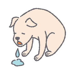 嘔吐する犬のイラスト