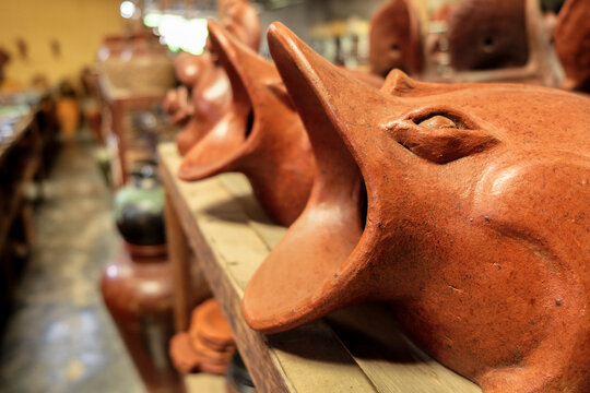 Traditional ceramic clay frogs.
In Banyumulek village, Lombok, West Nusa Tenggara, Indonesia, making pottery is a job that has been done for sasak Lombok tribe for generations. 