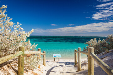 Obraz premium オーストラリア 西オーストラリア州のエクスマウスのタウン・ビーチ