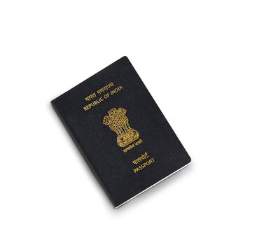 Indian Passport isolated on white background, official Indian passport