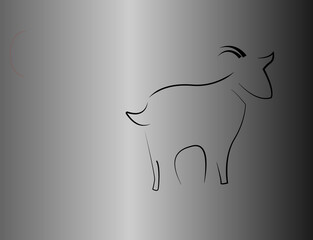 DOMESTIC GOAT LOGO IN BLACK WITH GRADIENT IN BACKGROUND