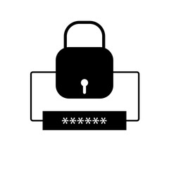 secure profile glyph color icon illustration