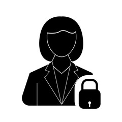 secure profile glyph color icon illustration