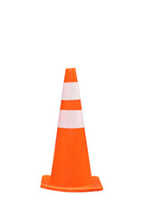 Isolated traffic cone, white background witch Clipping Path.