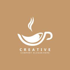 Beans And Coffee Cup Logo Template vector icon design