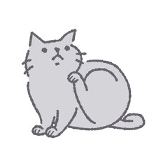 体をかく猫のイラスト