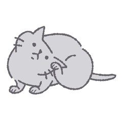 体をかく猫のイラスト