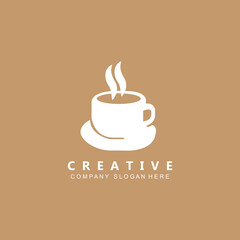 Beans And Coffee Cup Logo Template vector icon design