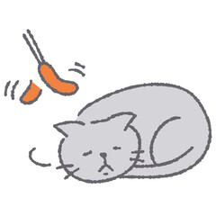遊ばない猫のイラスト