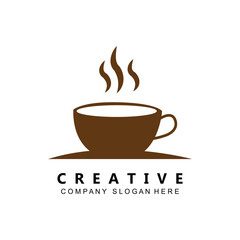 Beans And Coffee Cup Logo Template vector icon design