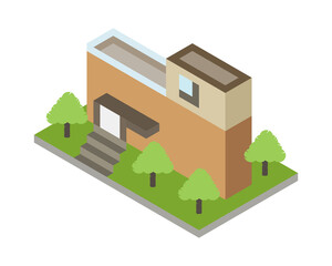 isometric building houses