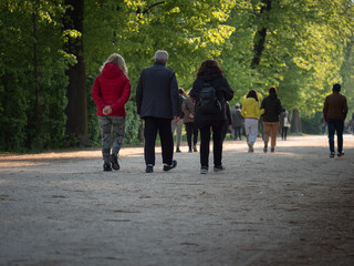 People Walking in a Public City Park