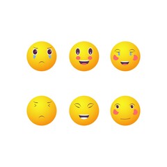 Emoji Smiley Face Vector Design Art Trendy Communication Chat Vector Elements