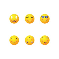 Emoji set. Emoticon cartoon emojis symbols digital chat objects icons set Vector
