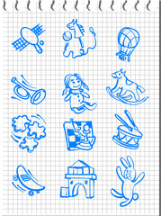 Vector сhildren pictures in notebook 2