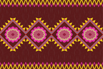 Ethnic texture pattern Abstract geometric fabric Vector oriental illustration retro embroidery repeating 