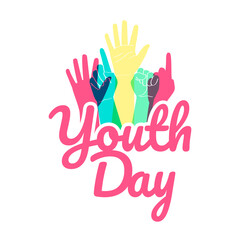 International Youth day poster campaign. good for greeting card, background, wallpaper, print, tshirt, flyer