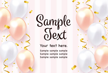 ピンクとホワイトのバルーン フレーム © kokko