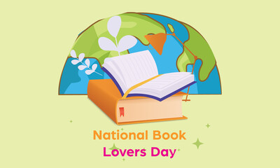 Background Vector Design template, illustration for National Book Lovers Day sale. Template for background.