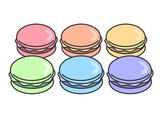 マカロンのイラストセット