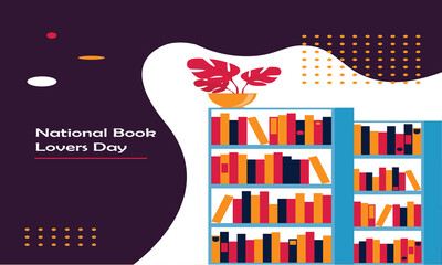National Book Lovers Day. Template Design. Vector Illustration. Holiday concept. Template for background.