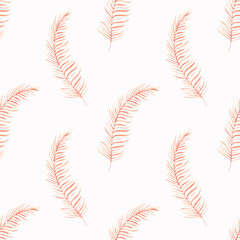 Fototapeta na wymiar Minimalistic seamless pattern with watercolor floral elements. Texture for wrapping paper, fabric, cards and invitations.