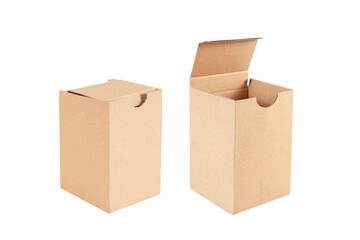Cardboard bCardboard brown box isolated on white background with clipping path