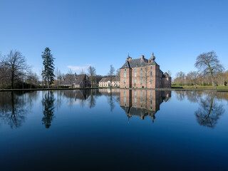 Fototapeta premium Historical castle Cannebrugh in Vaassen, Gelderland province, The Netherlands