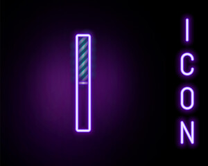 Glowing neon line Nail file icon isolated on black background. Manicure tool. Colorful outline concept. Vector