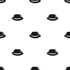 Seamless pattern with bowler hats on white background. Gentleman simple ornament.