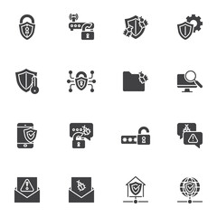 Internet security vector icons set