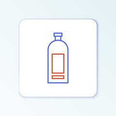 Obraz premium Line Bottle of shampoo icon isolated on white background. Colorful outline concept. Vector